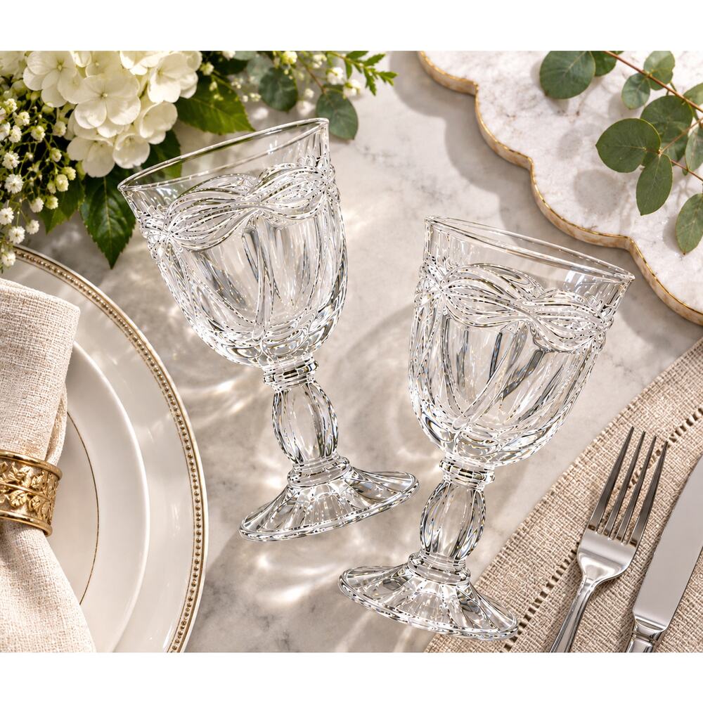 Noritake Gourmet Clear Vintage Water Goblets Set of 4